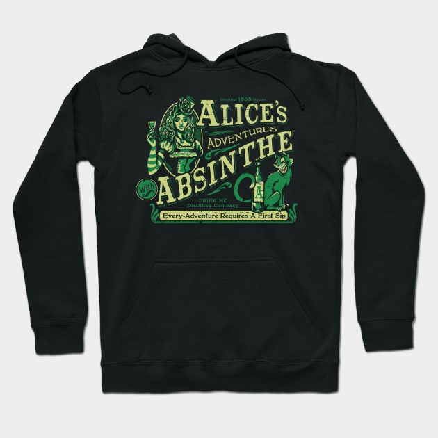 Alice's Adventures with Absinthe Hoodie by heartattackjack